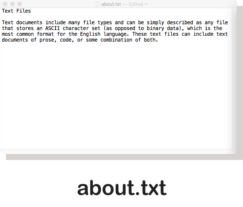 A .txt file open in textEdit.app