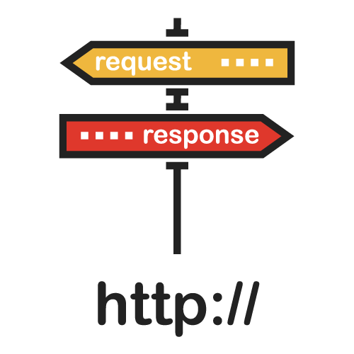 street signs with request and response pointers