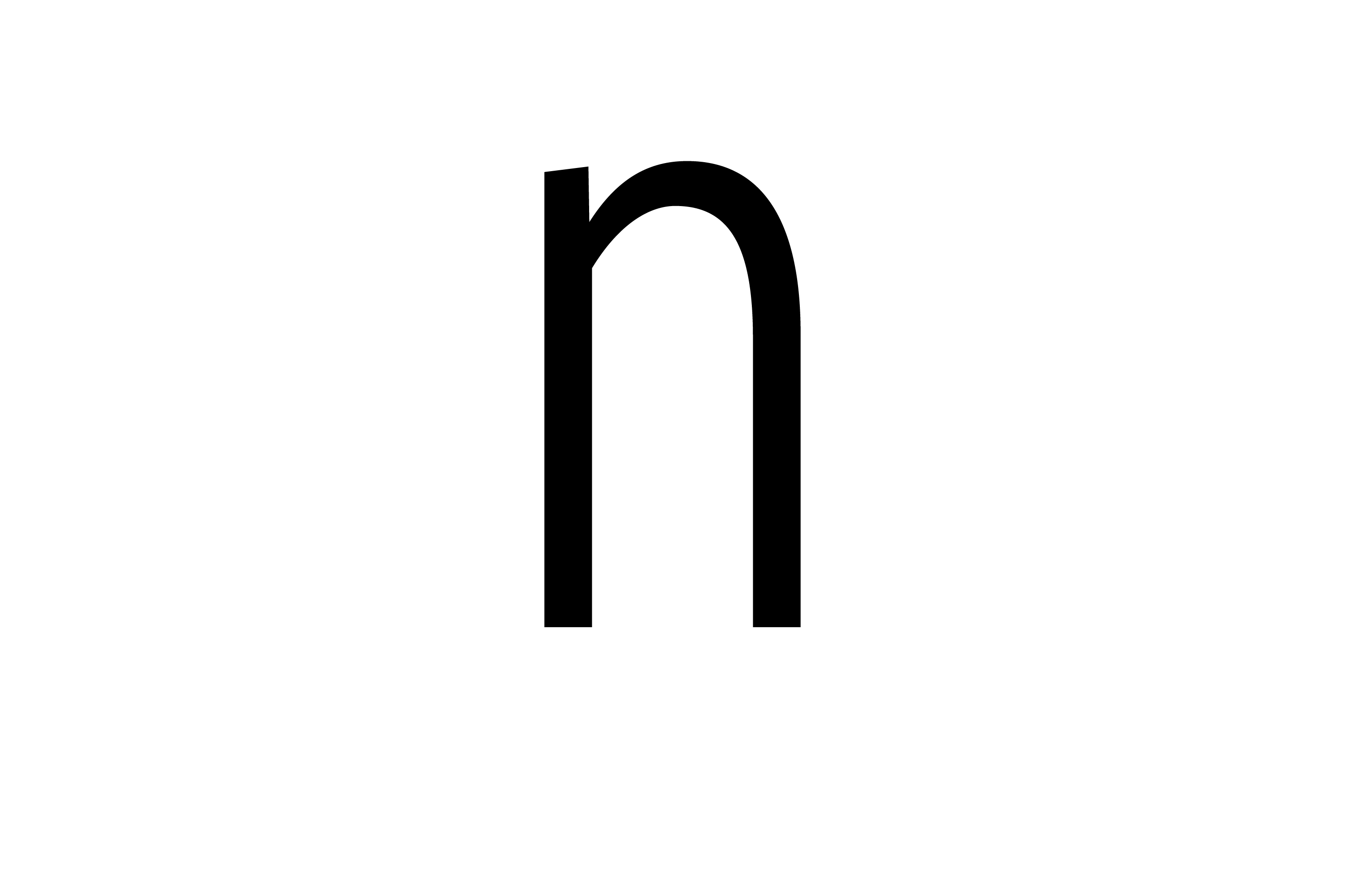 different fonts for the letter n